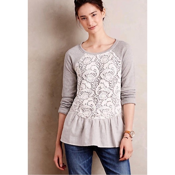 ANTHROPOLOGIE SUNDAY IN BROOKLYN Mixed Media Raglan Sweater Size XL - Picture 1 of 11
